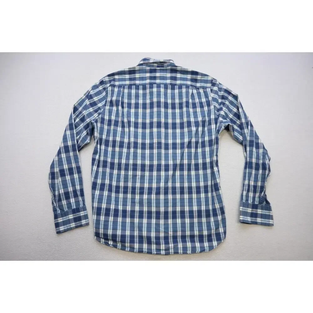 J Crew Classic Fit Dress Shirt Plaid Front Pocket Long‎ Sleeve Mens Sz Medium